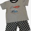 Kids Racing Tee & Checkered Shorts Set